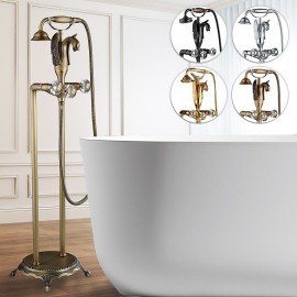 Antique Brass Free Standing Bath Shower Mixer Tap Bathtub Tap