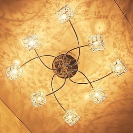 Max 20W Modern/Contemporary Crystal / Bulb Included Electroplated Flush Mount Living Room