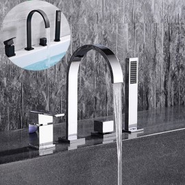 Single Handle Four Holes Modern Style Brass Deck Mounted Roman Tub Bath Shower Mixer Tap Bathtub Tap