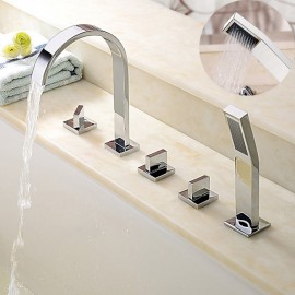 Brass Tap Hand Shower Bath Shower Mixer Tap Chrome Bathtub Tap