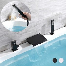 Black Waterfall Electroplated Roman Tub Single Handle Bath Shower Mixer Tap Bathtub Tap