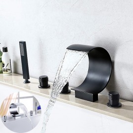 Modern Style Brass Oil rubbed Bronze Roman Tub Waterfall Bath Shower Mixer Tap Bathtub Tap