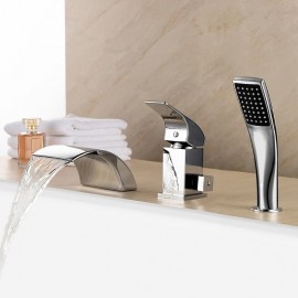 Chrome Roman Tub Bath Shower Mixer Tap Brass Single Handle Bathtub Tap