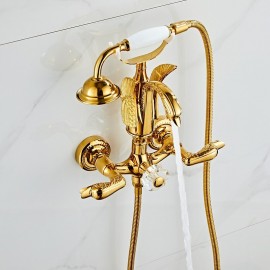 Retro Vintage Electroplated Brass Valve Bath Shower Mixer Tap Bathtub Tap