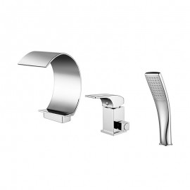 Chrome Roman Tub Bath Shower Mixer Tap Brass Single Handle Bathtub Tap