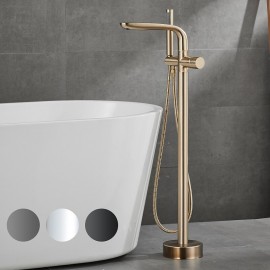 Floor Mount Freestanding Tub Filler Brass High Flow Shower Tap Bathtub Tap