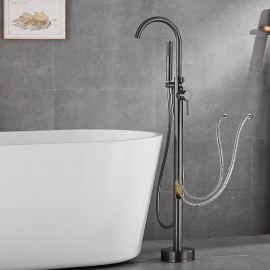 Floor Mount Freestanding Tub Filler Brass High Flow Shower Tap Bathtub Tap