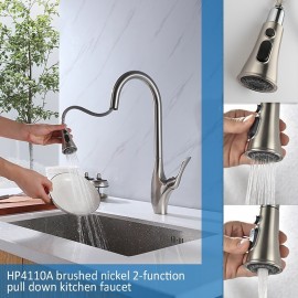 Single Handle Chrome Nickel Brushed Electroplated Pull out Kitchen Tap
