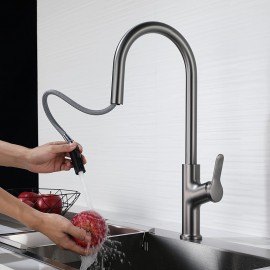 Single Handle Electroplated Painted Finishes Pull out Tall High Arc Modern Kitchen Tap