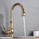 Pull out Spray Brass 2 modes Single Handle Modern Style Kitchen Tap