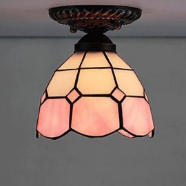 E27 220V 17*20CM European Rural Creative Arts Stained Glass Absorb Dome Lamp Led Light