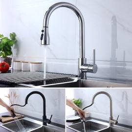 Single Handle Chrome Nickel Brushed Electroplated Pull out Modern Kitchen Tap