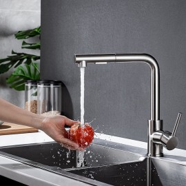 Single Handle Nickel Brushed Pull out Modern Kitchen Tap