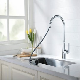 Single Handle Chrome Nickel Brushed Pull out Modern Kitchen Tap