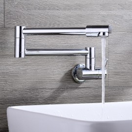 Wall Mounted Rotatable Foldable Brass Kitchen Tap