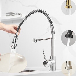 Single Handle 2 Modes Spring Pull out Free Standing Kitchen Tap