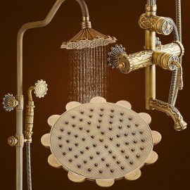 Rainfall Shower System Body Jet Massage pullout Rainfall Shower Antique Antique Brass Mount Bath Shower Mixer Tap