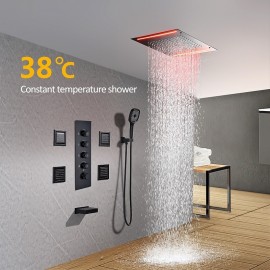 Thermostatic Mixer valve Rainfall Shower Painted Finishes Mount Bath Shower Mixer Tap