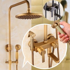 Rainfall Shower Multi Spray Shower Antique Antique Brass Electroplated Mount Shower Tap