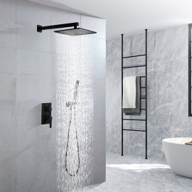 Complete Rainfall Shower Head Ceiling Mounted Shower Head System Black Shower Tap