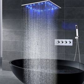 Complete Spray Rainfall Shower Head Ceiling Mounted LED Shower Head System Shower Tap