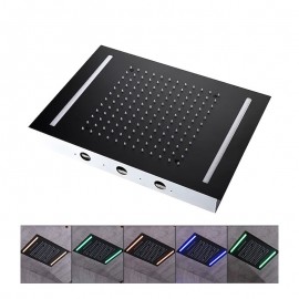 Matte Black Rain Shower Complete Multi Color LED Shower Tap