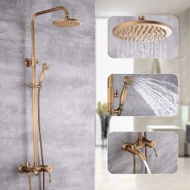 pullout Waterfall Country Antique Brass Mount Outside Bath Shower Mixer Tap