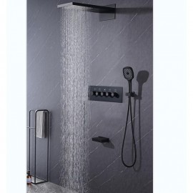 4 FunctionThermostatic Mixer valve Multi Spray Shower Waterfall Painted Finishes Mount Bath Shower Mixer Tap