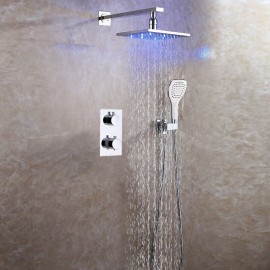 Thermostatic Shower Bathroom LED Shower Head Bath Shower Tap
