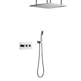 Complete Shower Head Solid Brass Hand Shower Ceiling Mounted Contain Shower Tap Chrome Shower Tap