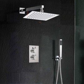 Brass Shower Set Set Rainfall Wall Mounted Two Handles Bath Shower Mixer Tap