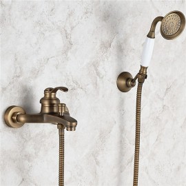 Antique Brass Shower Tap Rainfall Shower System Bath Shower Mixer Tap