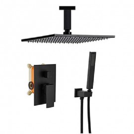 10 Inch Matte Black Shower Tap Complete Rainfall Shower Tap