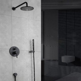 Rainfall Shower Painted Finishes Mount Bath Shower Mixer Tap Brass Two Handles Four Holes Shower Tap