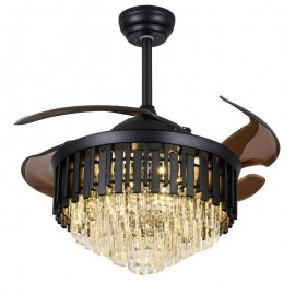 Retractable Ceiling Fan Light Crystal Ceiling Fan