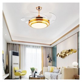 Modern Ceiling Fan Lamp ABS Fan Blade Acrylic Restaurant Lighting