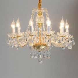 Transparent Crystal Chandelier European Gold Body Luxury Decrative Ceiling Light