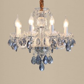 European Blue Crystal Chandelier Glass Light Body 8 Lights