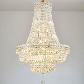 Retro Crystal Chandelier American Luxury Crystal Ceiling Light With 18 Lights