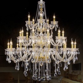 Luxury Crystal Chandelier Villa Decoration Ceiling Light With 32 Lights
