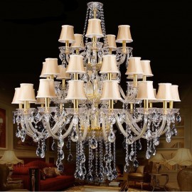 European Crystal Chandelier With 32 Lights Villa Ceiling Light