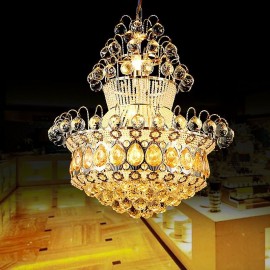 Modern Gold Empire Chandelier Simple Crystal Pendant Light