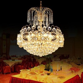 Graceful Crystal Chandelier Classic Gold Colour Pendant Light
