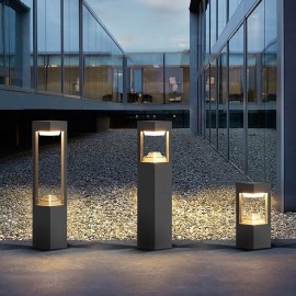 Outdoor Light Modern Simple Waterproof Square Column Floor Lamp Courtyard Balcony