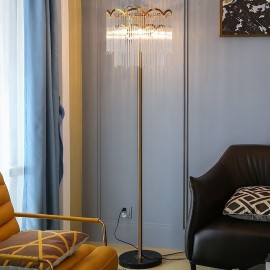 Modern Luxury Long Standing Lamps Circle Column Glass Floor Standing Lamp