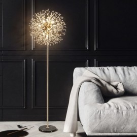 Nordic Crystal Dandelion Floor Lamp Luxury Marble Standing Lamp