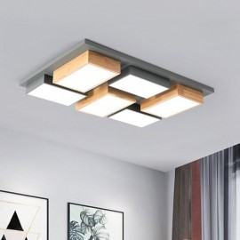 Modern Acrylic Ceiling Light Geometric Wood Ceiling Lamp