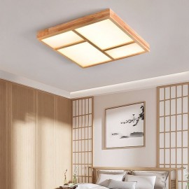 Japanese Acrylic Ceiling Light Geometric Wood Ceiling Lamp