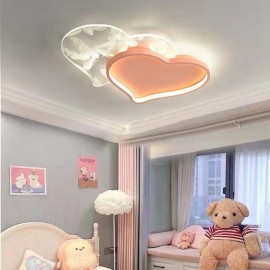 Modern Lights Heart Shape Flush Mount Ceiling Light Girls Room