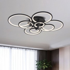 Dimmable Ceiling Light Modern Ring Circle Flush Mount Ceiling Lamp